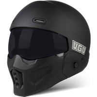 Motorcycle Bluetooth Helmet – Retro Full Face Helmet Interchangeable Visors & Built Bluetooth 