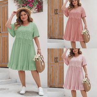 Clothing Fashion Dress 2024 Plus Tassel Design Round Neck Dress