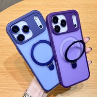 Matte Stand Magnetic Compatible With A Pple 17 Pro Full Coverage Shockproof 16 Phone Case 15 Lens Protector 14 Solid