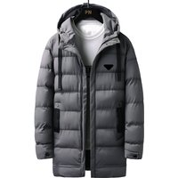 Clothing Winter European American Thick Warm Mid Length Hooded Coat Silicone Triangle Loose Jacket