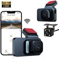 Dashcam front rear recording high definition 3 inch WiFi dual lens adhesive infrared night vision car recorder