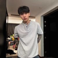 Henley Neck Short Sleeve T Shirt Summer Waffle Knit Relaxed Fit Polo Shirt Casual Streetwear & 