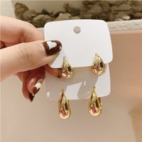 Niche design oval earrings for women style retro metal earrings Internet celebrity temperament ear buckles simple ear accessories