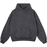  Heavyweight Hooded Sweatshirt Vintage Washed Pullover Clean Street Style Autumn & Winter