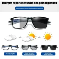 Fashion TR90 Photochromic Multifocal Reading Glasses Light Blocking Progressive Eyewear Near Far Sunglasses