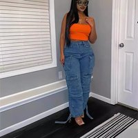 Clothing Products Hot Selling Trendy Pocket Jeans Washed Overalls