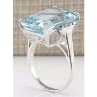 Hot sales HUITAN Hyperbole Women tail Party Ring With Huge Sky Blue Cubic Zircon Prong Setting Valentine's Gift For Wife