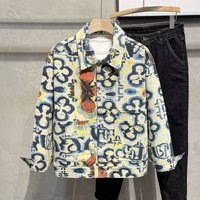 2023 Spring and Autumn Full body Printed Jacket for Men, Korean Edition, High end, Loose, Fashionable, Personalized,