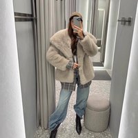 Luxury Faux Fur Cropped Jacket – Statement Collar Coat