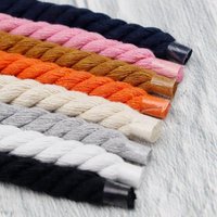 Shoe Accessories 8mm hand woven accessories diy three strand cotton rope bold pure cotton twist decoration