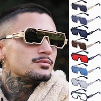VOOTHOST Heavy Metal Steampunk Sunglasses For Men Square Vintage Punk Fashion Glasses Retro Gafas F0086