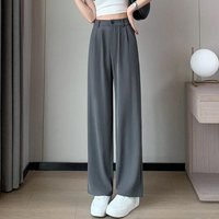 Clothing High Waisted Casual Floor Length Thin Suit Pants Loose Straight Leg Wide Leg Trousers Spring Summer