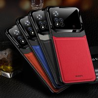 Leather Case Xiaomi Mi POCO M4 Pro M3 X3 NFC Pro Cover Luxury Plexiglass Shockproof Soft Silicone Edges Hard Back Sh