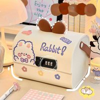 Cute Rabbit Student Children’s Password Lock Piggy Bank, Deposit Box, Safe, New Year’s Gift