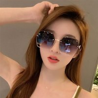 2025 Fashion Frameless Cut Edge UV Protection Internet Celebrity Sunglasses Manufacturer Stock Supply Sun