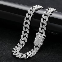 Personalized Hip Hop Men’s Universal Full 3mm Diamond Studded Gold-plated Necklace Cuban Chain