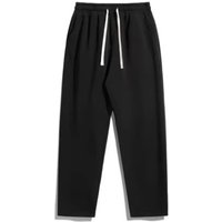 High Waisted Fleece Lined Pants Straight Leg Wide Fit Casual Trousers Pockets