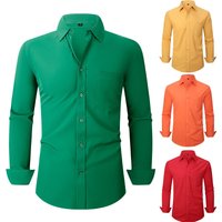 Men's Clothing Simple And Stylish Long Sleeved Stretch Shirt For Business And Commute Wrinkle Free Perfect For Business Spring Style