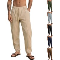 Men's Casual Elastic Waist Chino Pants Lightweight Comfortable Straight Leg Trousers For Spring Summer (Grey, Black, Navy, Khaki, Brown, )