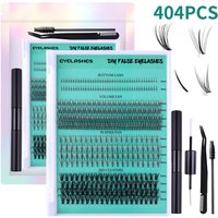 404 – Cluster Fluffy False Eyelashes Set, 30D Segmented Lashes For Single – Cluster Extension & Lower Lashes
