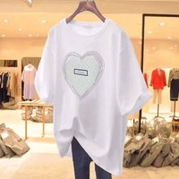 Clothing Summer Plus Clothing Medium Long Slim 300 Catties Tops Fat Fashion Meat Covering Short Sleeved T Shirt