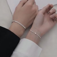 hot-selg Ins Niche Design High-end Stainless Steel Couple Love Bracelet 2-piece Set