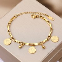 Stainless Steel & Titanium Round Bracelet – Cold Style Hip Hop Hand Jewelry, Simple Fashion Unisex Accessory