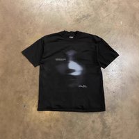 Heavyweight Pure Cotton Oversized T Shirt Y2K Style Blurred Face Print Loose Short Sleeve Couples