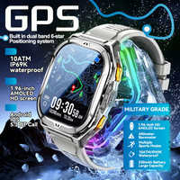 GPS Smart Watch 5ATM Waterproof Altimeter Compass 530mAh Battery 1.96 inch HD Call Sports Watches Huawei Xiaomi Android IOS