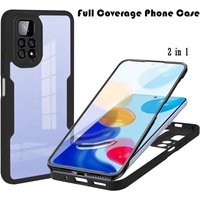 Full Coverage Phone Case Xiaomi Redmi 9 9A 9C 9T Redmi Note 9 10 11 Pro 9s 10s 11s Transparent 2 1 Front+Back Cov