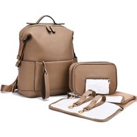 Multifunction Leather Diaper Bags Large Capacity Bags Care Changing Bags Mom Outdoor Travel Maternity Backpack
