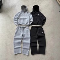Clothing Menswear Spring Menswear Suit 3D US Embroidered Style Trendy Casual Sweatshirt Zip Up Suit