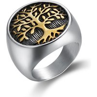 spot 316 stainless steel leaf men's tree of life ring ring personality retro titanium steel ring