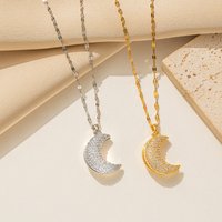 Moon sweater chain high grade clavicle chain versatile pearl rhinestone pendant accessories long necklace