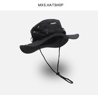 Trendy drawstring fisherman for men women, summer breathable sun protection, outdoor mountaineering and fishing hat,