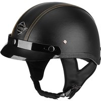 JYT electric bicycle helmet retro head handmade PU leather electric bicycle half helmet four seasons universal