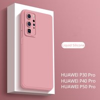 Original Liquid Silicone Phone Case Huawei P30 P20 P40 50 Pro Mate 20 30 40 Honor 50 Pro 8X 9X Back Protector Cover