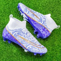 Large Size Football Shoes Men's High Top Junior Student Game Training Shoes Artificial Turf Nails