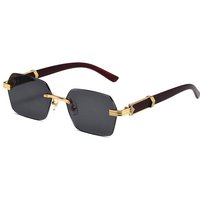 Square Rimless Cut Edge Fashion Glasses Gradual Sunscreen Sunglasses