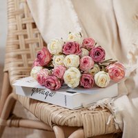 Home Decoration Baked Edge Notes Manufacturer Artificial Flowers Cross Border Wedding Wholesale Artificial Flowers INS Style MW66786