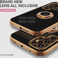 Samsung Galaxy S24 Ultra Case Frame Plating Soft Cover SamsungS24 Plus S24+ S24Ultra Car Magnetic Ring