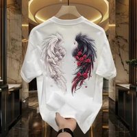 Men's Clothing Summer heavyweight pure cotton style handsome youth short sleeved T shirt for men and women street loose tops all match
