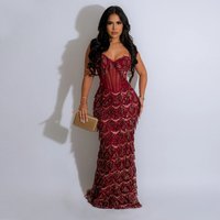 Clothing Sequin Party Long Skirt Fashion Sling Hip Line Skirt Dress
