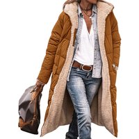 Women's Clothing solid color hooded cotton jacket long sleeve double sided wear winter warm cardigan jacket cotton coat
