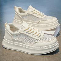 Korean Style Fashionable Casual Breathable Mesh Shoes Thick Soled Height Increasing Comfortable Soft Soled Summer Thin Sneakers