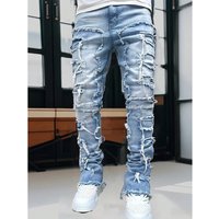 Summer New Men's Straight Leg Jeans Versatile Hip Hop Style European And American Fashion Street Trousers Wholesale 2026