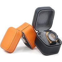 Premium Sense Pu Car Line Watch Box Business Pocket Watch Watch Portable Zipper Fashion Jewelry Packaging Box Storage