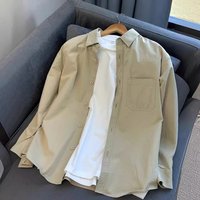 pure cotton workwear shirt spring trendy retro style casual long sleeved shirt outerwear