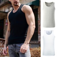Clothing Heavyweight pure cotton vest casual I shaped sports vest versatile American elastic fitness vest