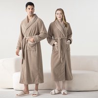 Premium Fleece Bathrobe & Ultra Soft Winter Sleepwear Long Cozy Loungewear Robe Thick Plush Fabric Homewear